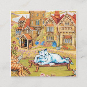 Louis Wain - Summer Tea Party Square Business Card