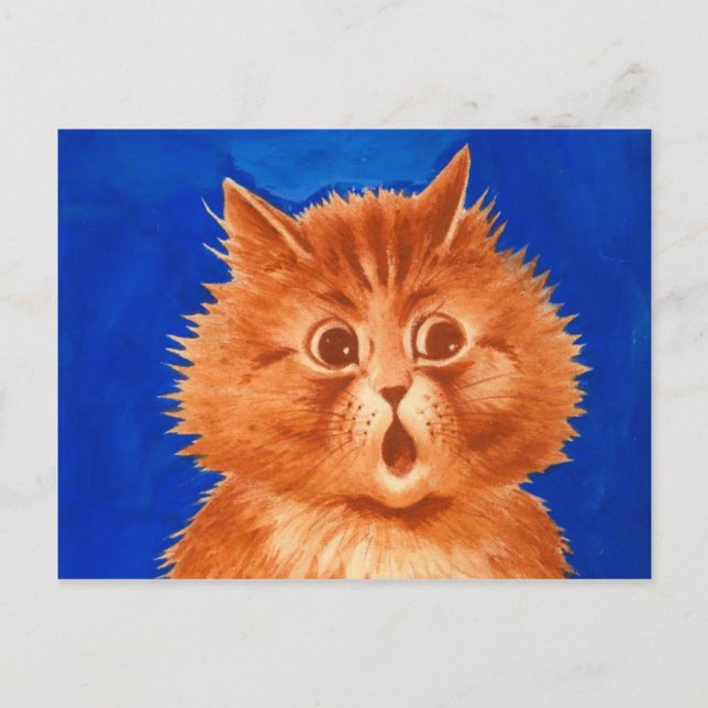 Louis Wain Surprised Orange Cat Postcard (Front)