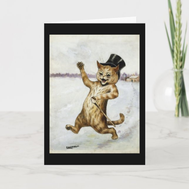 Louis Wain,Top Hat Cat Art,  Card (Front)