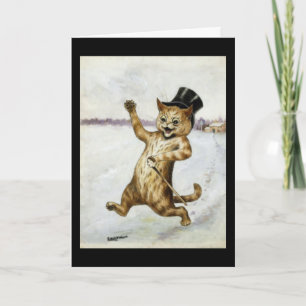 Louis Wain,Top Hat Cat Art,  Card