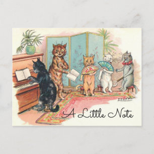 Louis Wain Victorian Cats Parlor A Little Note Postcard