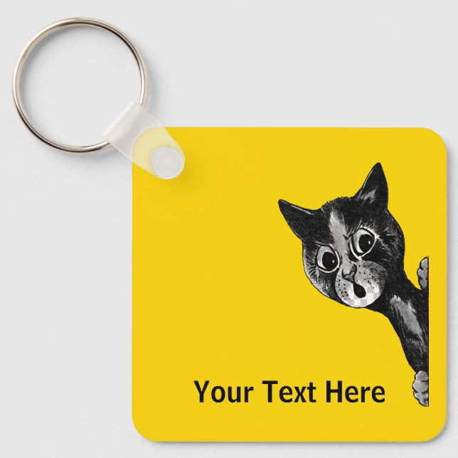 Louis Wain vintage cat image Key Ring (Front)