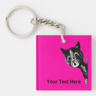 Louis Wain vintage cat image Key Ring