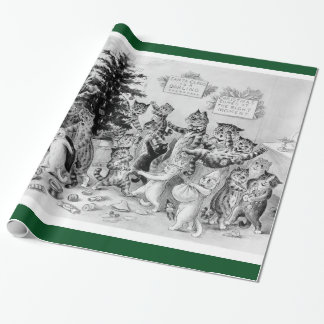 Louis Wain's Cats' Christmas Party - Vintage Wrap Wrapping Paper