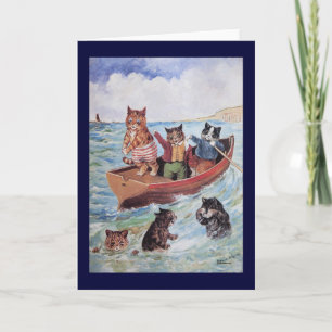 Louis Wain's Swimming Cats Card