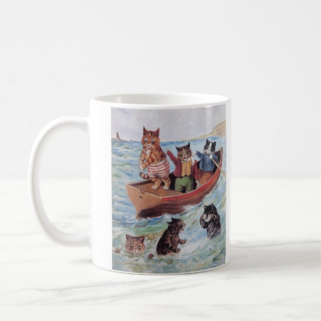Louis Wain's Swimming Cats Coffee Mug (Left)