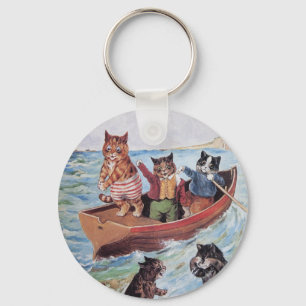 Louis Wain's Swimming Cats Key Ring