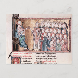 Louis X Stubborn Giving the Charter to Postcard