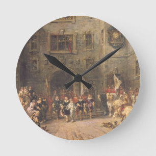 Louis XIII at the chateau of Blois, 1874 (oil on c Round Clock