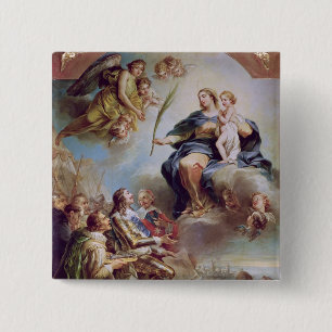 Louis XIII  Dedicating the Church 15 Cm Square Badge