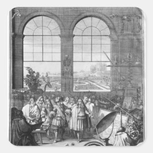 Louis XIV  and his Entourage Visiting Square Sticker