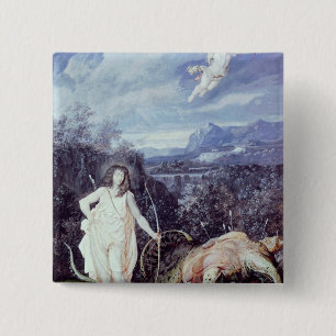 Louis XIV  as Apollo, Slayer of Python 15 Cm Square Badge