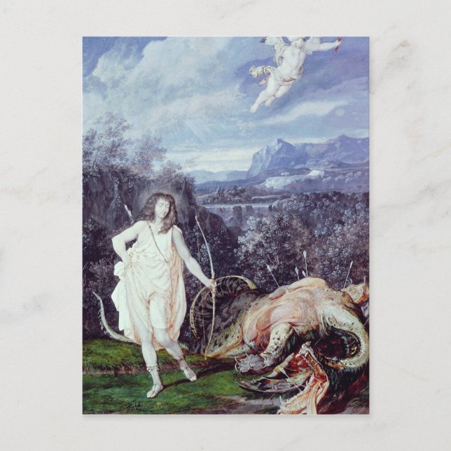 Louis XIV  as Apollo, Slayer of Python Postcard (Front)