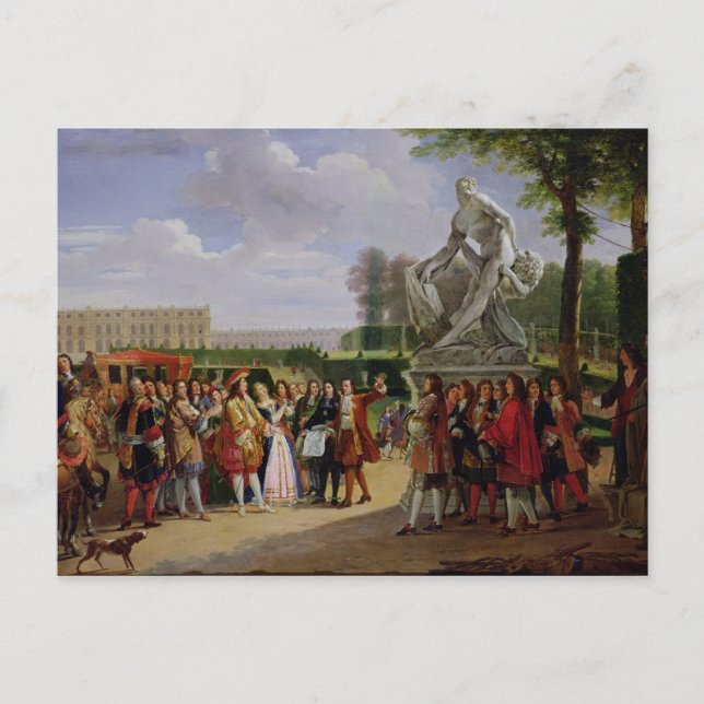 Louis XIV  Dedicating Puget's 'Milo of Postcard (Front)