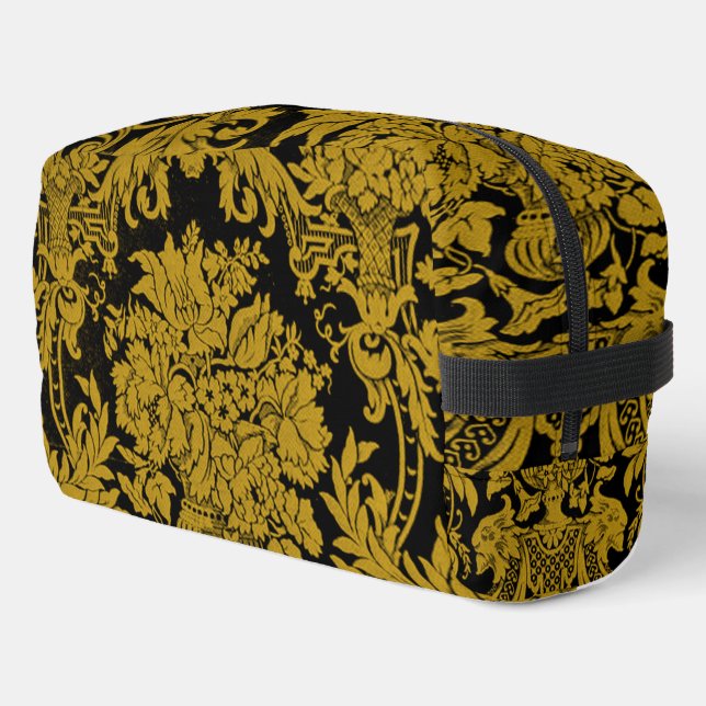 Louis XIV Golden Damask Dopp Kit (Left Corner)