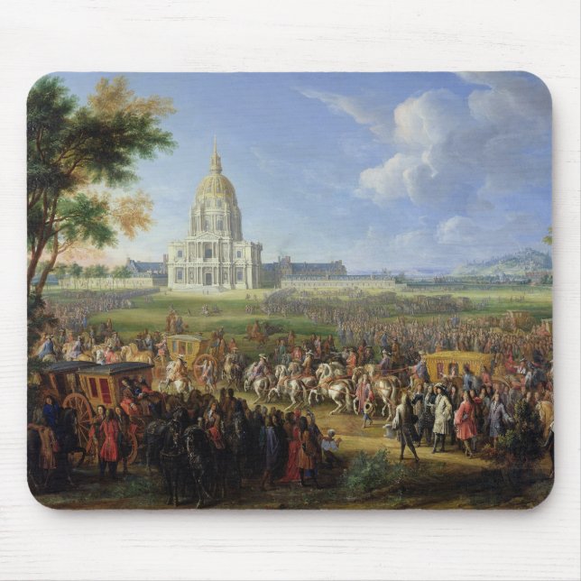 Louis XIV his Entourage Visiting Les Invalides Mouse Mat (Front)