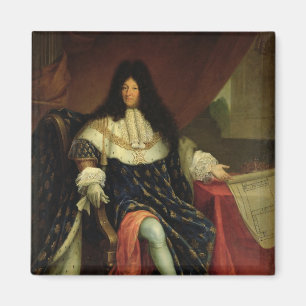 Louis XIV  Holding a Plan of the Maison Royale Magnet