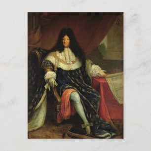 Louis XIV  Holding a Plan of the Maison Royale Postcard