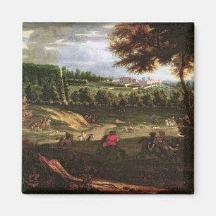 Louis XIV  Hunting at Marly with a View Magnet