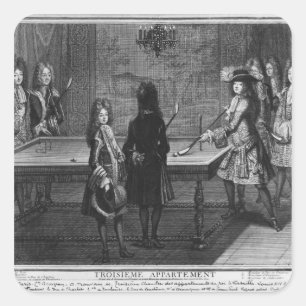 Louis XIV playing billiards with his brother Square Sticker