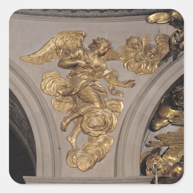 Louis XIV style angel, from the arch Square Sticker (Front)