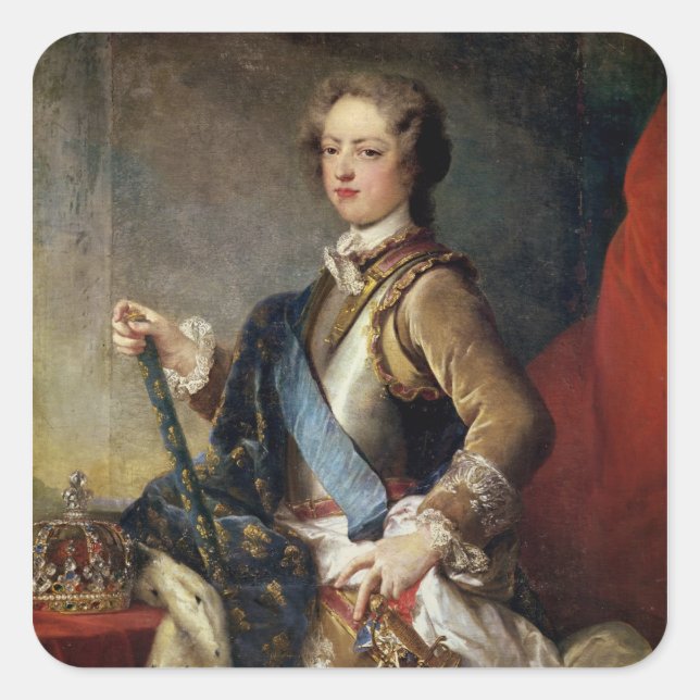 Louis XV  aged 15, after 1725 Square Sticker (Front)