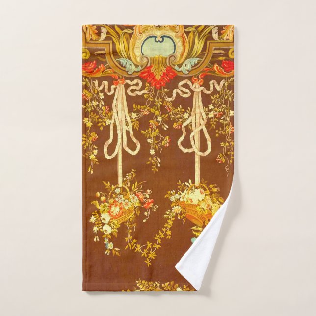Louis XV Floral Bouquet Print Elegant Bath Towels (Hand Towel)