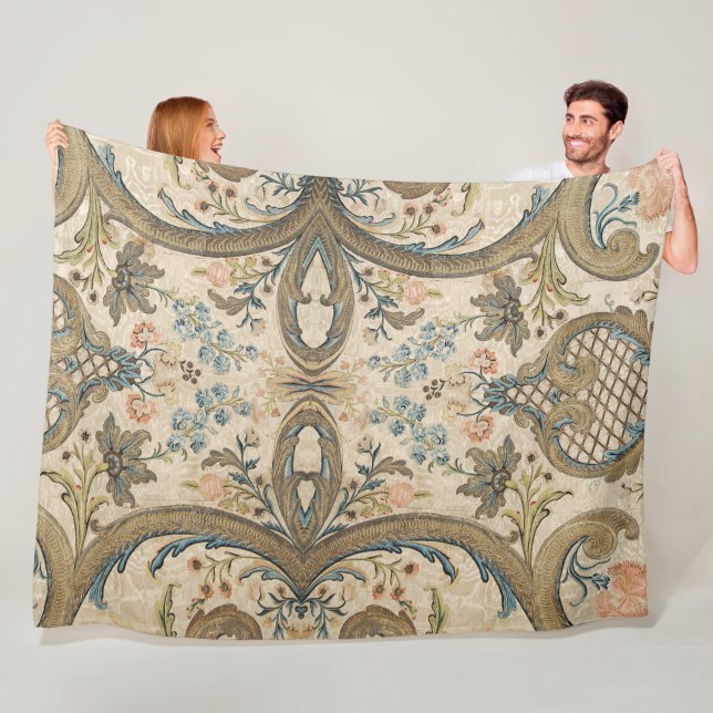 Louis XV Floral Fleece Blanket (In Situ)