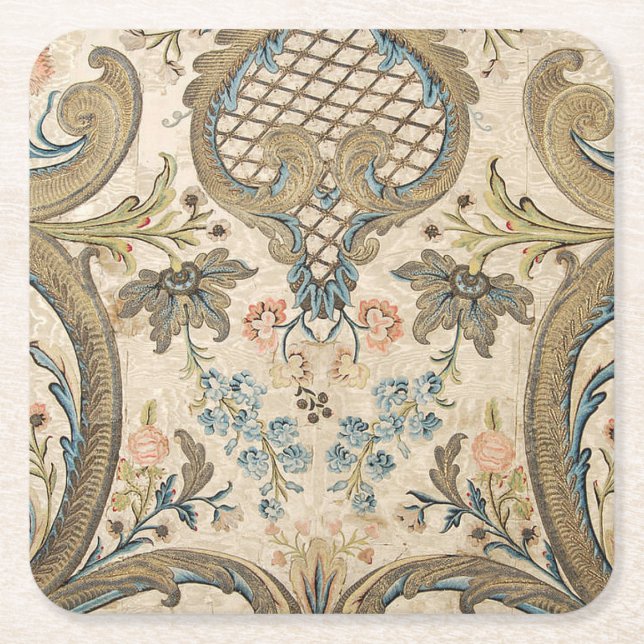 Louis XV Floral Print Coasters (Front)