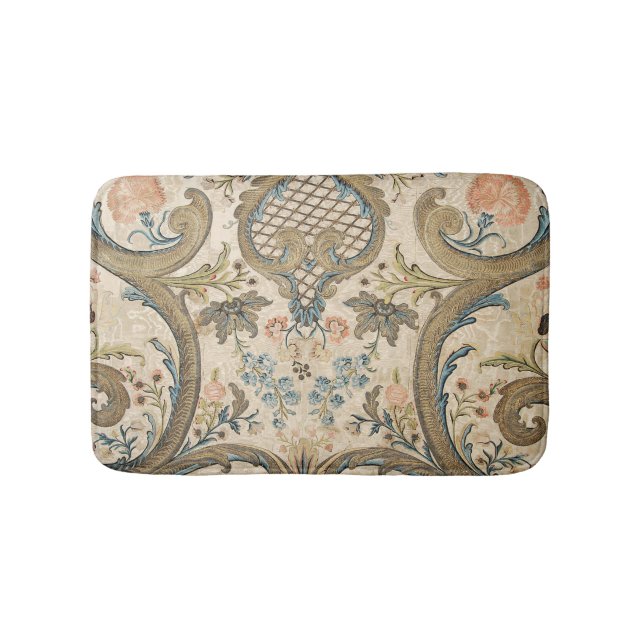 Louis XV Floral Print Elegant Bath Mat (Front)