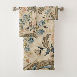 Louis XV Floral Print Elegant Bath Towels