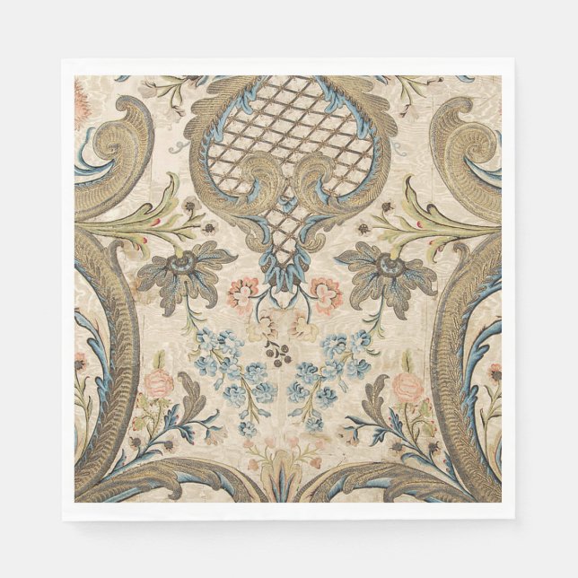 Louis XV Floral Print Standard Luncheon Napkin (Front)
