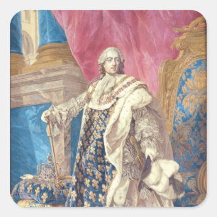 Louis XV in Coronation Robes Square Sticker