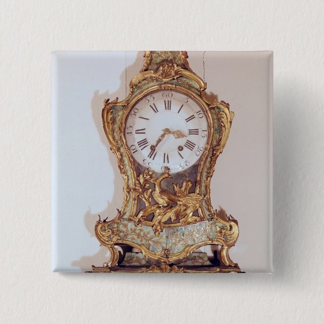Louis XV style cartel clock 15 Cm Square Badge (Front)