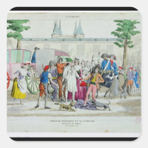 Louis XVI  and his family taken to the Temple Square Sticker