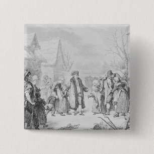 Louis XVI Distributing Alms 15 Cm Square Badge