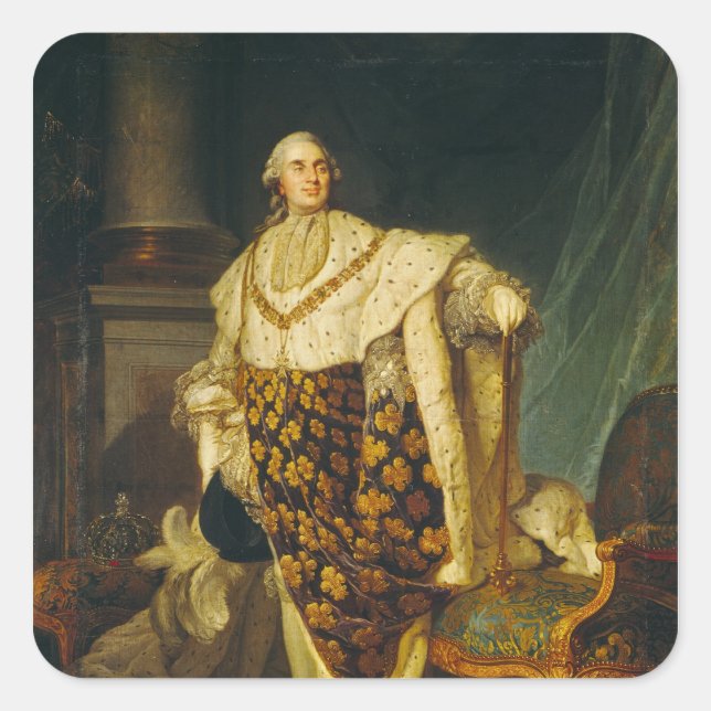 Louis XVI  King of France in Coronation Robes Square Sticker (Front)