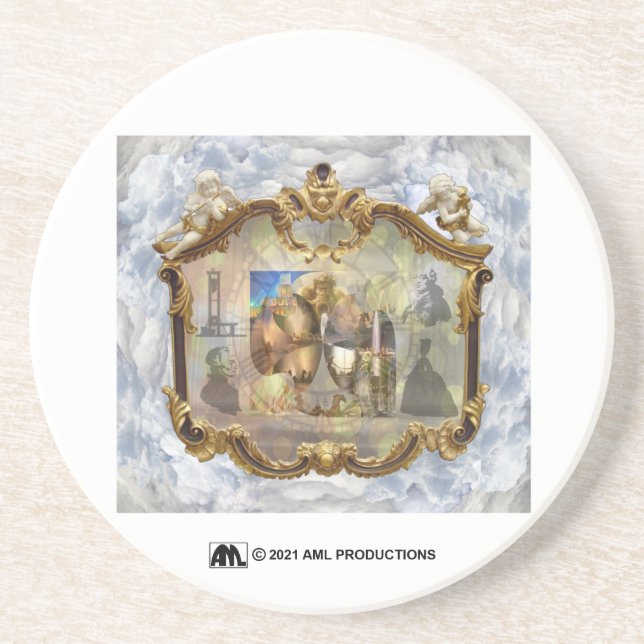 Louis XVI & Marie Antoinette Clouded Mirror 2 Coaster (Front)