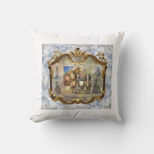 Louis XVI & Marie Antoinette Clouded Mirror 2 Cushion (Front)