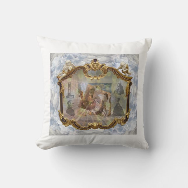 Louis XVI & Marie Antoinette Clouded Mirror 3 Cushion (Front)