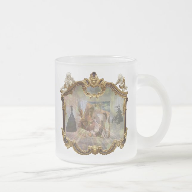 Louis XVI & Marie Antoinette SPARKLE Mirror 3 Frosted Glass Coffee Mug (Right)