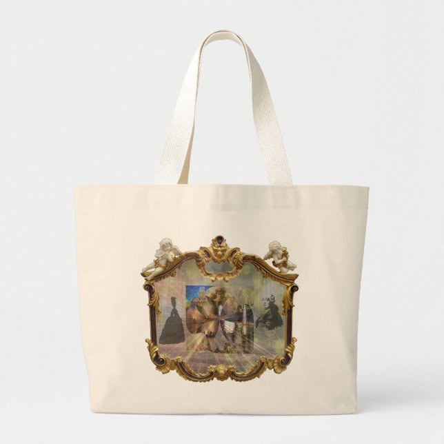 Louis XVI & Marie Antoinette SPARKLE Mirror Large  Large Tote Bag (Front)