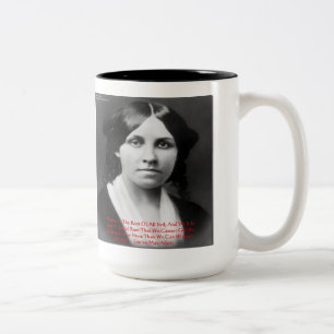 Louisa May Alcott "Money Evil" Wisdom Quote Gifts Two-Tone Coffee Mug
