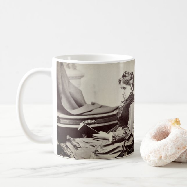 Louisa May Alcott photograph - fond of books Coffee Mug (With Donut)