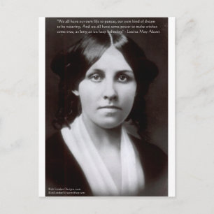 Louisa May Alcott & "Purpose/Dream" Quote Gifts Postcard