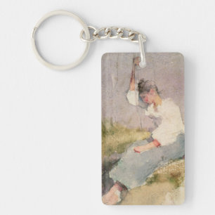 Louise, a Breton Girl (w/c on paper) Key Ring