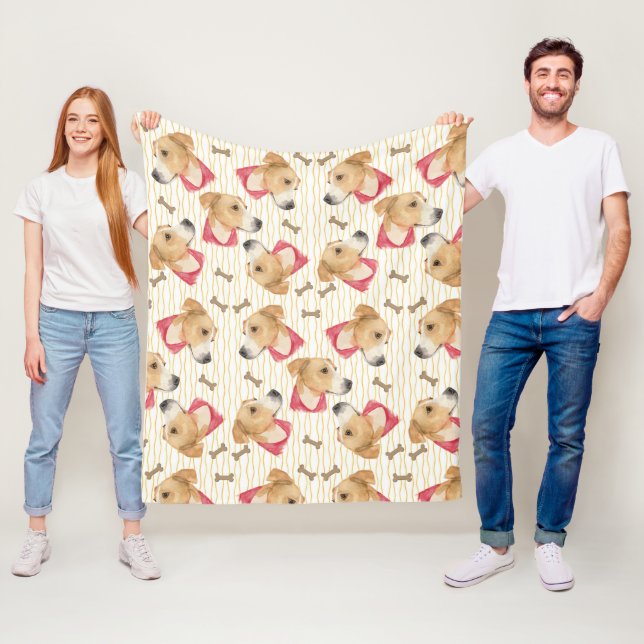 Louise Boxer Mix Fleece Blanket (In Situ)