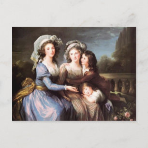 Louise Elisabeth-Marquise de Rougé with Her Sons Postcard