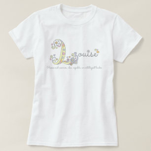 Louise girls L name meaning monogram tee