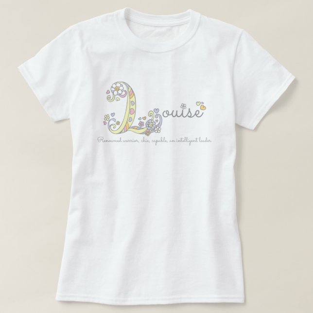 Louise girls L name meaning monogram tee (Design Front)